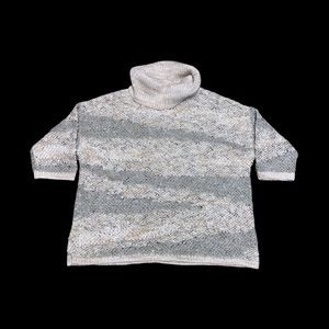 Lucky Brand oversized cowl neck 3/4 sleeve wool blend knit sweater size …